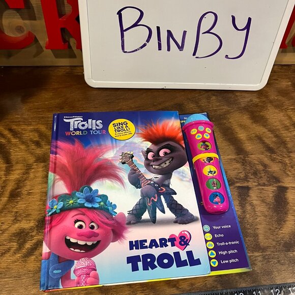 5/$20 Heart and Troll Trolls microphone Sound Book Bin BY - Picture 1 of 5